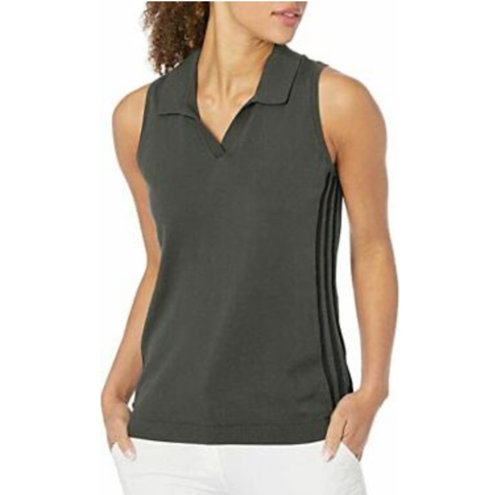 NWT Adidas Women's Sweater Knit Sleeveless Polo